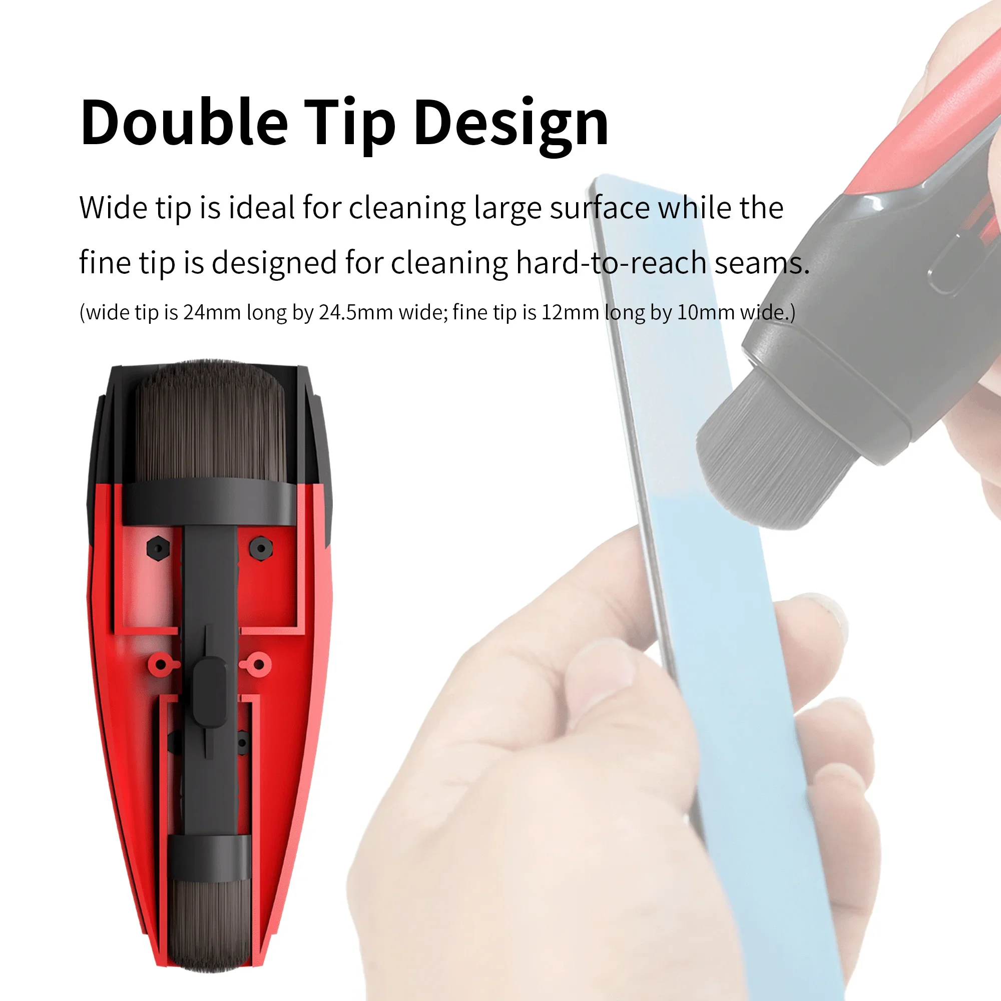 Retractable Double-Tip Dust Brush for Hobby and DIY Projects