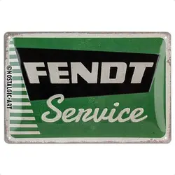 Vintage Tin Sign, 20 x 30 cm, Fendt Service - Perfect Gift for Tractor Enthusiasts, Officially Licensed Collectible
