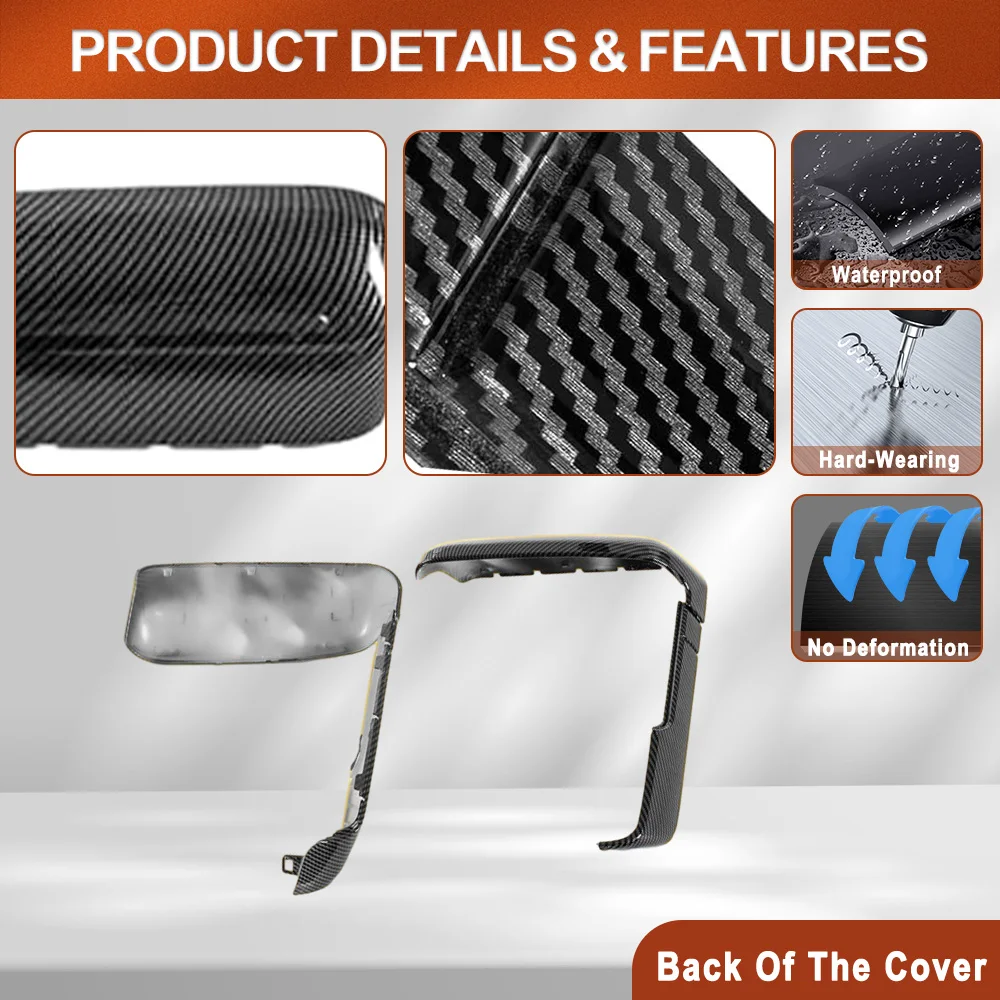 For 2014-2019 SILVERADO SIERRA Textured Black Mirror Cap Cover - Foto 3