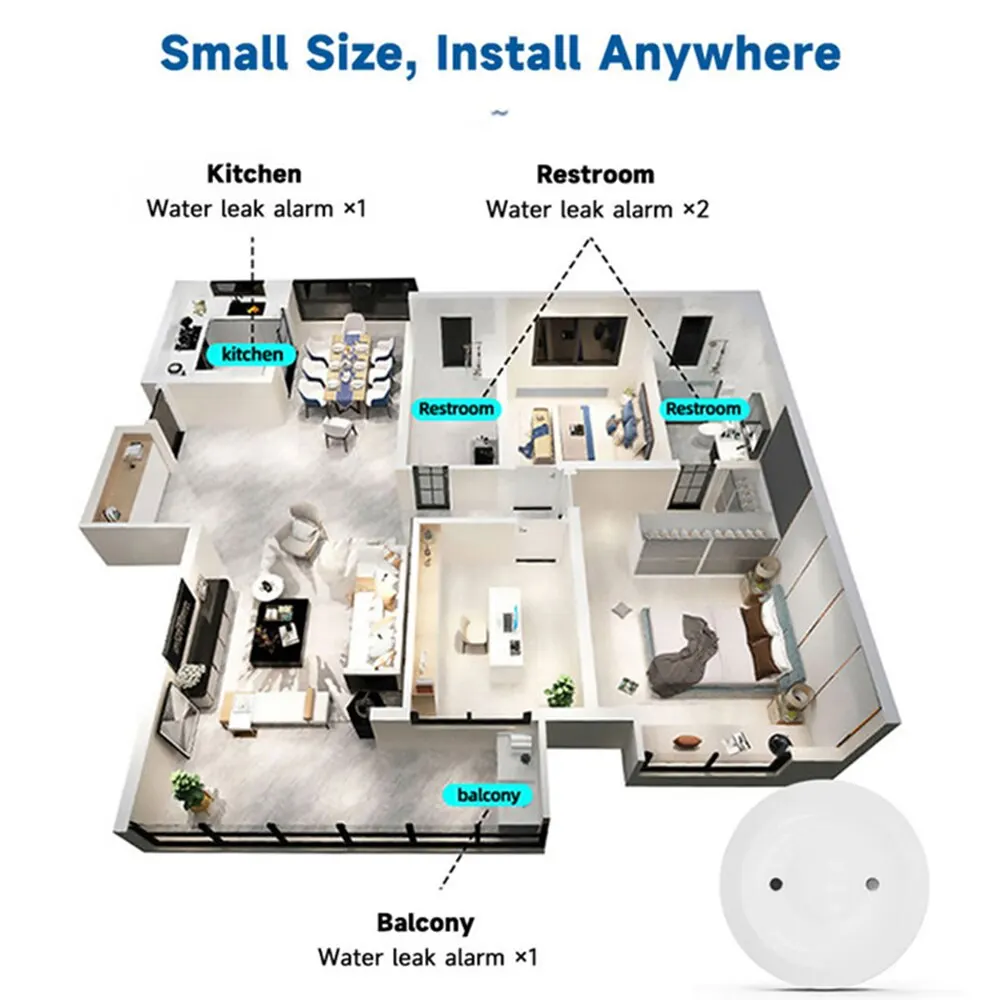 Tuya Zigbee Water Immersion Sensor Water Leak Detector Leakage Protection Sensor