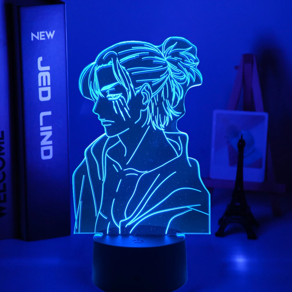 Anime Light Attack On Titan 4 Eren Yeager Figure For Bedroom Decor Night Light Kids Birthday Gift Shingeki No Kyojin 3D Lamp Alx Trendy Fashion