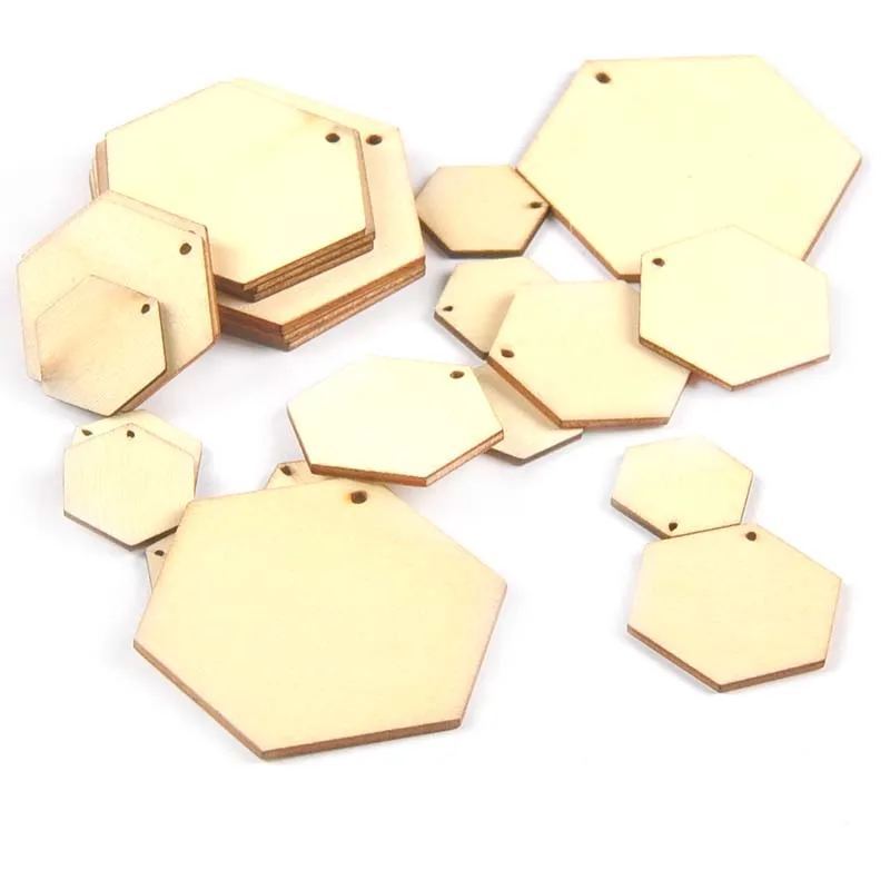 50pcs 40mm 1.57inch Wooden Hexagon Plain Unfinished Wood Craft for Disks  Tags Earring Wedding Plaque Jewelry Family Birthday DIY - AliExpress