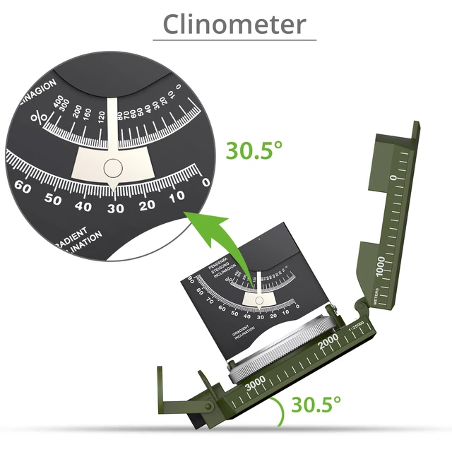 Proster Outdoor Camping Compass – Waterproof Camouflage with Clinometer 4