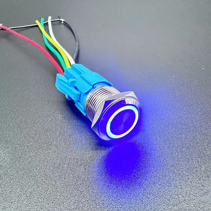 12/16/19/22MM Waterproof Metal Push Button Switch LED Light Momentary Latching Car Engine Power Switch  5V 12V 24V 220V Red Blue - Image 16