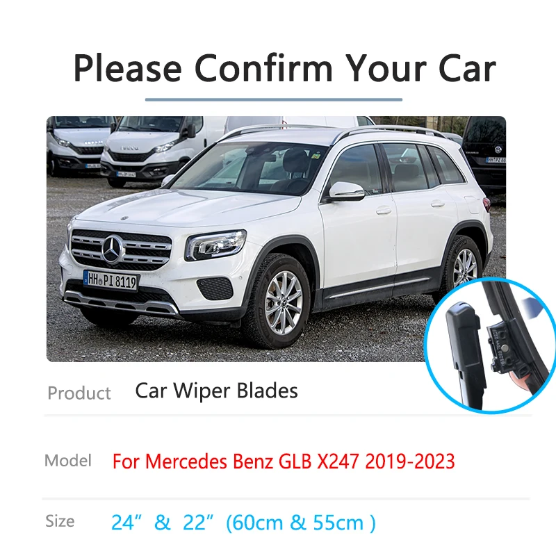 For Mercedes Benz GLB X247 180 200 35 250 2019 2020 2021 2022 Windscreen  Windshield Accessories Brusdes Car Front Wiper Blades - AliExpress