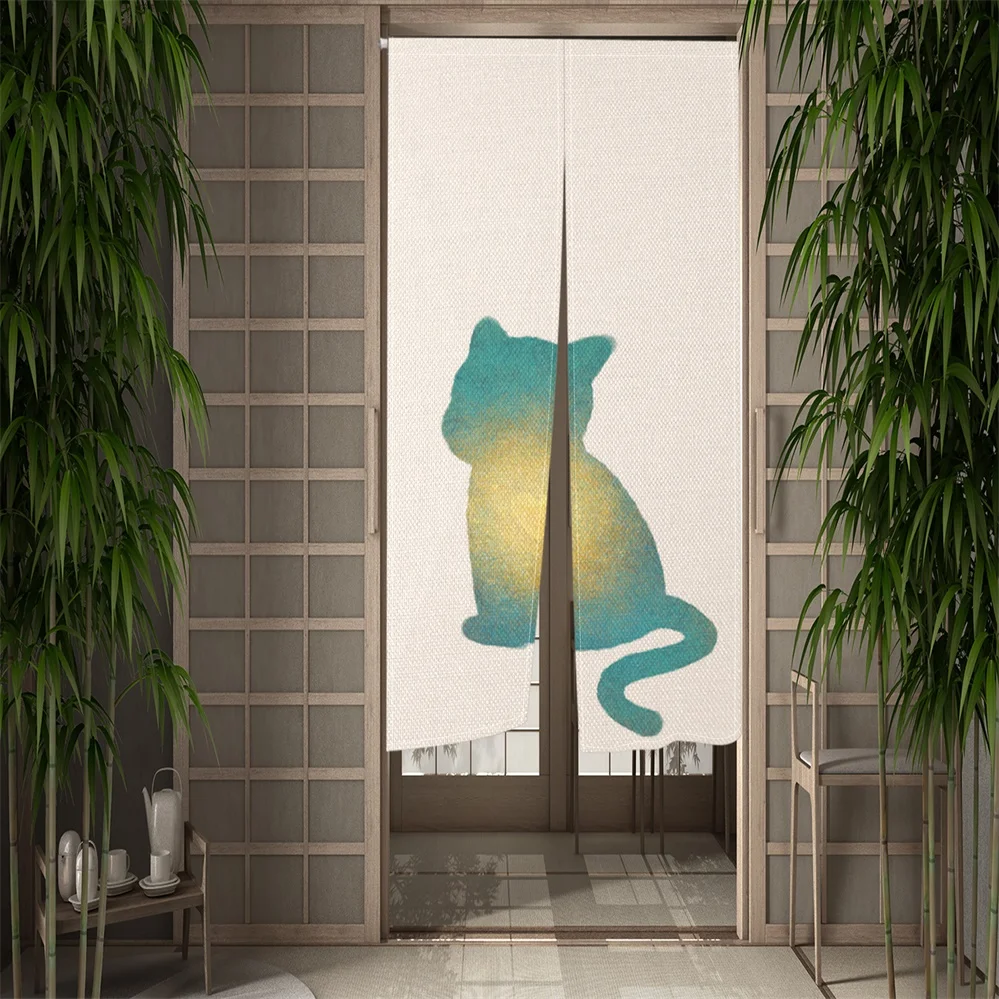 Cartoon Smiling Face Printing Door Curtain Kitchen Entrance Drapes Living Room Partition Hanging Curtains Cabinet Short Curtain 3