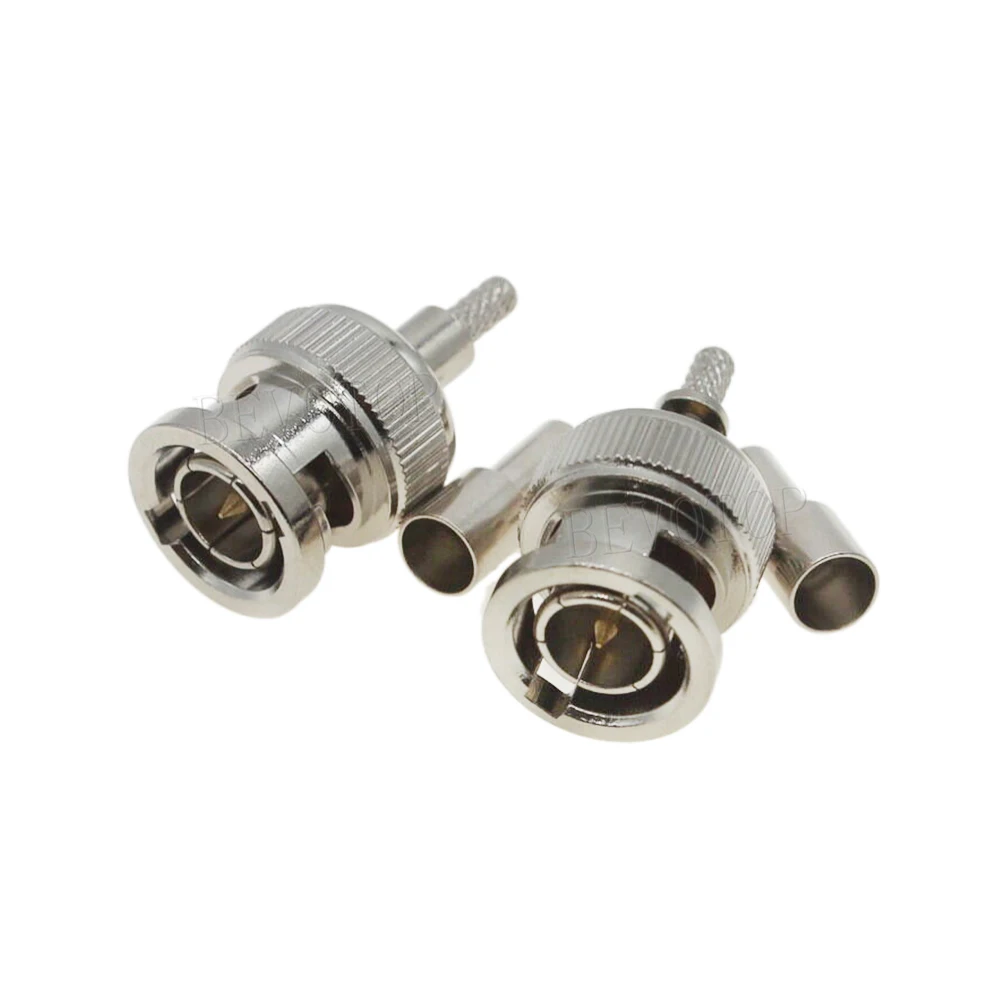 10Pcs/Lot RG179 BNC Male Plug/Female Jack 75 Ohm RF Coax Connector Window Q9 Crimp for RG-179 RF Coaxial Cable BNC Adapter