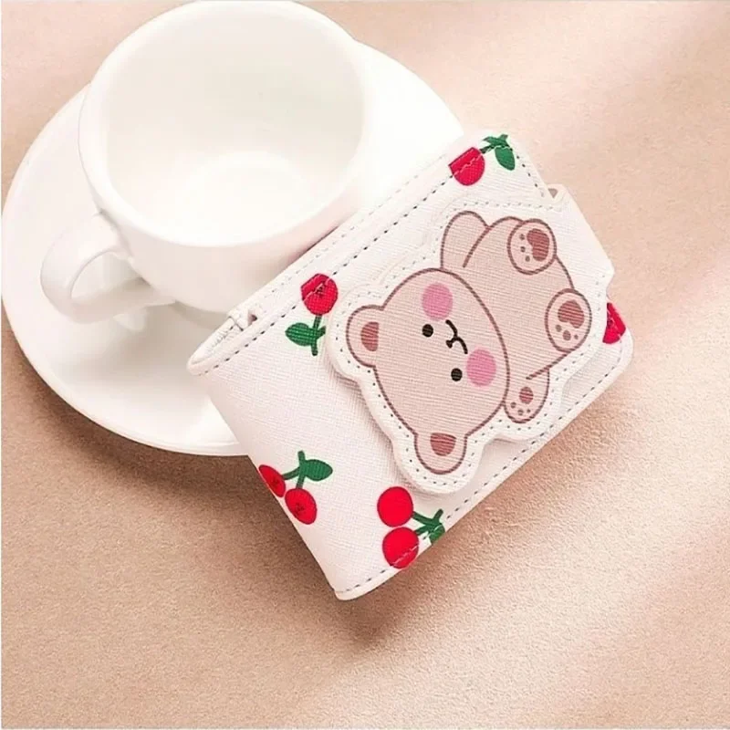 1pc Little Bear Lipstick Bag with Mirror Mini Bag Girl Portable Travel Makeup and Makeup Storage Bag Blind box Small makeup bag 6