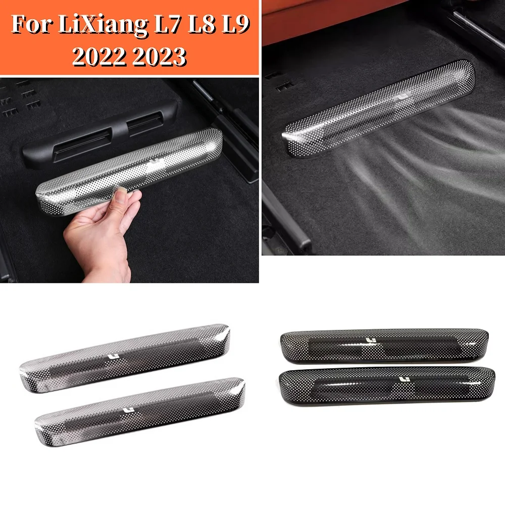 

For Li LiXiang L7 L8 L9 2022 2023 Car Styling Stainless Steel Rear Row Seat Air Outlet Cover Protective Shield Auto Accessories