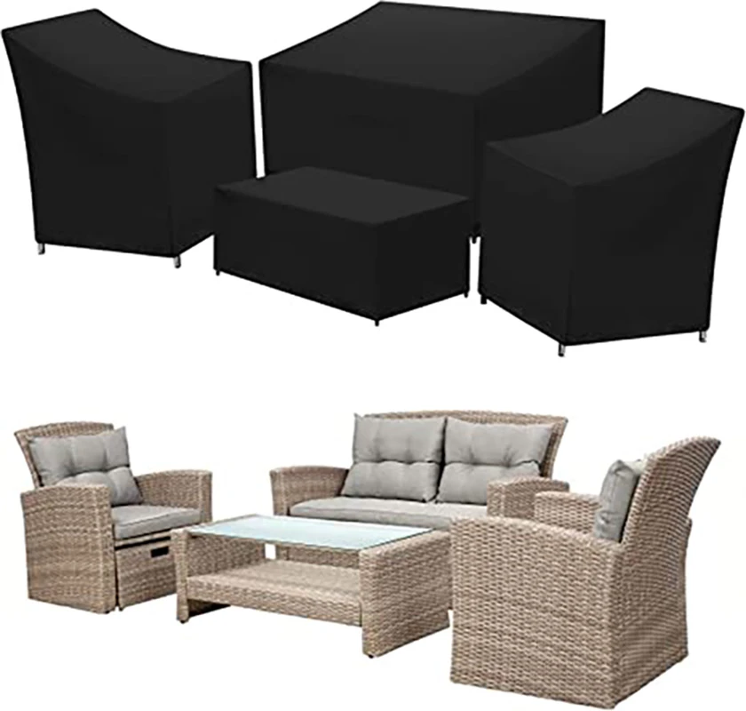 Juego de fundas para muebles de jardín, 4 piezas de cubierta para muebles de exterior, pesado, césped| | - AliExpress