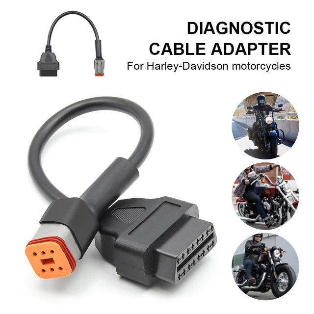 Obd Motorcycle Cable For 6 Pin Plug Cable Diagnostic Cable 6pin To Obd2 16  Pin Adapter