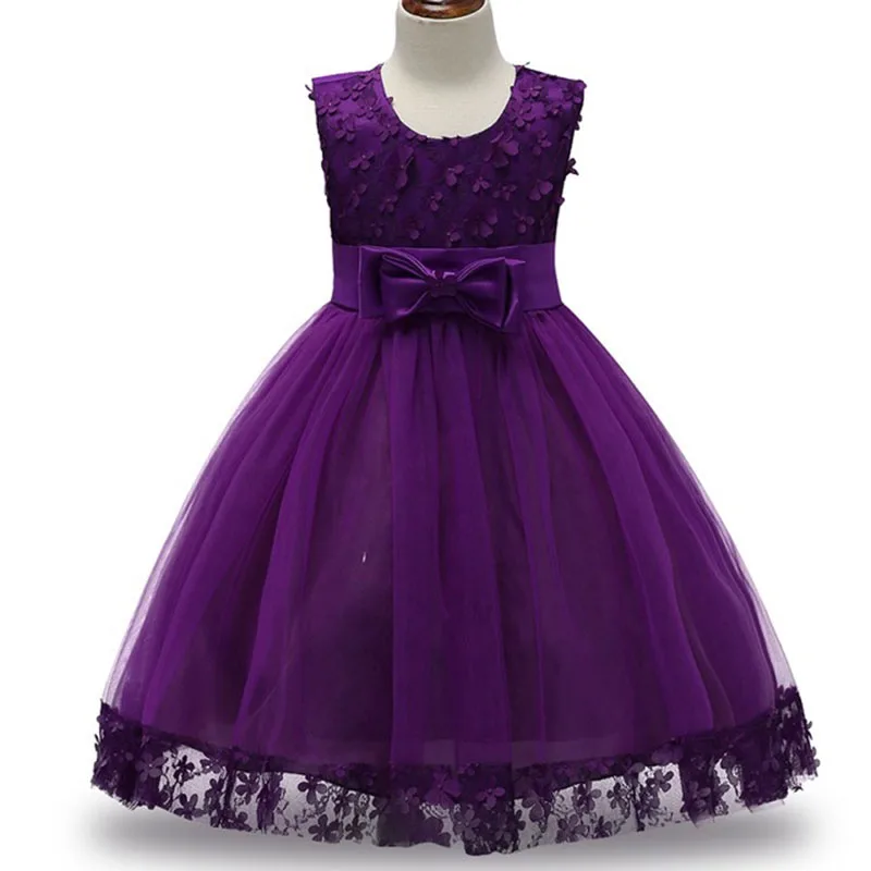 2-9T Baby Frocks Party Wear Fashion Party Dress Infant Princess Deguisement With Bow Children Frock Girls Dresses