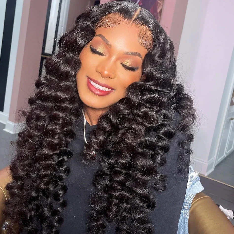 HD 13x6 Lose Naturwelle Lace Front Echthaarperücken 250 % Transparent 30 36 Zoll 13x4 360 Full Deep Water Wave Lace Frontal Perücken – Detail 18