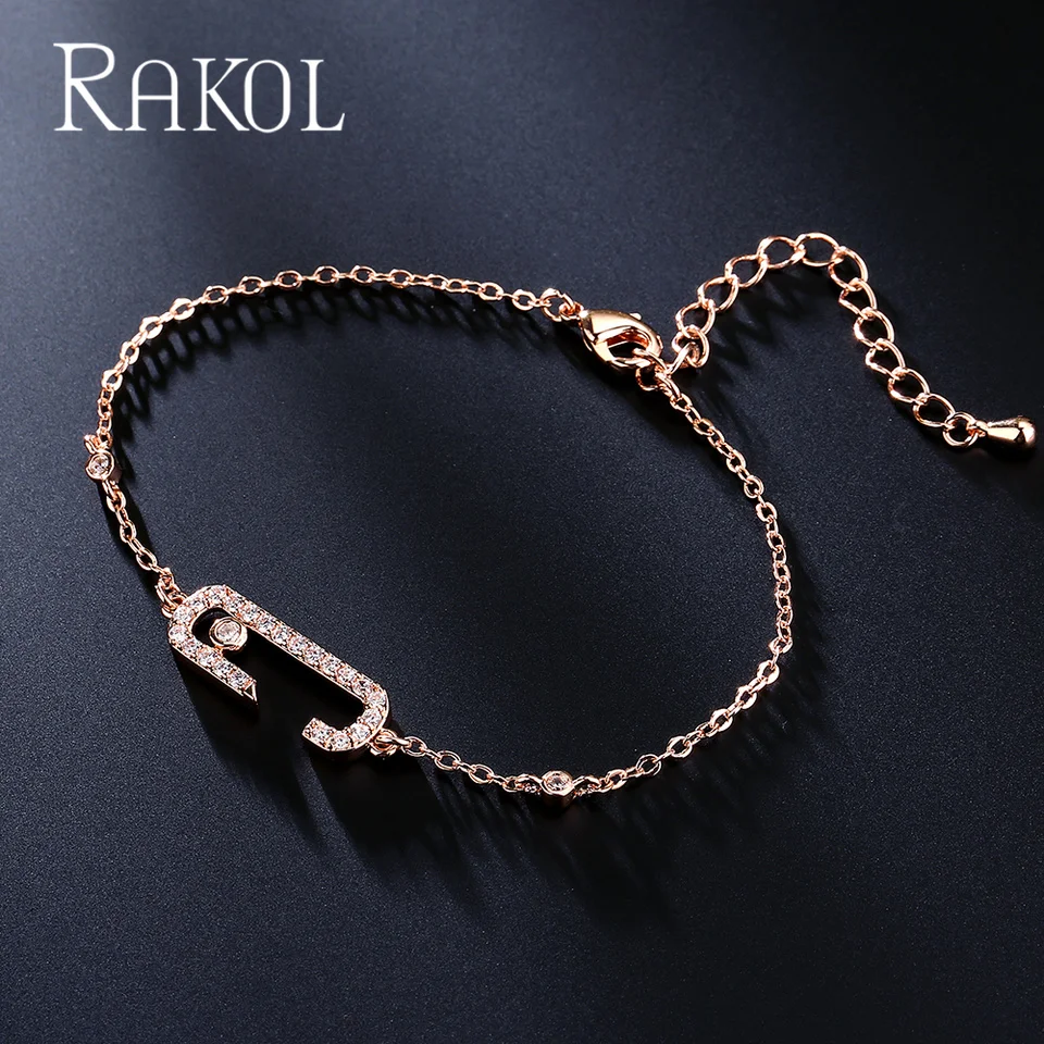 RAKOLGeometricPaperClipCharmBraceletsforWomenNewPaveCubic