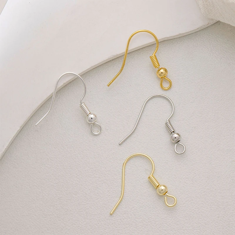 

Copper Earring Hook Findings Blanks Clasps Silver and Gold Color Plated Fishhook Wires Bead Handmade Accessories Jewelry Making