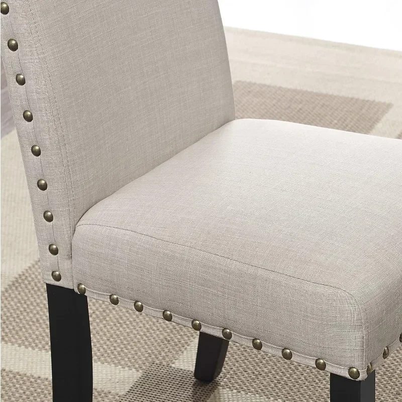 Roundhill Furniture Espresso Bar Table with Nailhead Stools restaurant tables and chairs