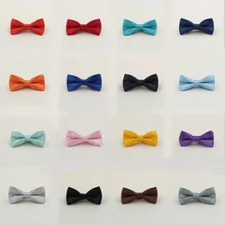NEW Adjustable Classic Kids Boys Solid Color Wedding Bowties Bow Tie Satin Fancy Children Bowtie Pre-Tied Formal