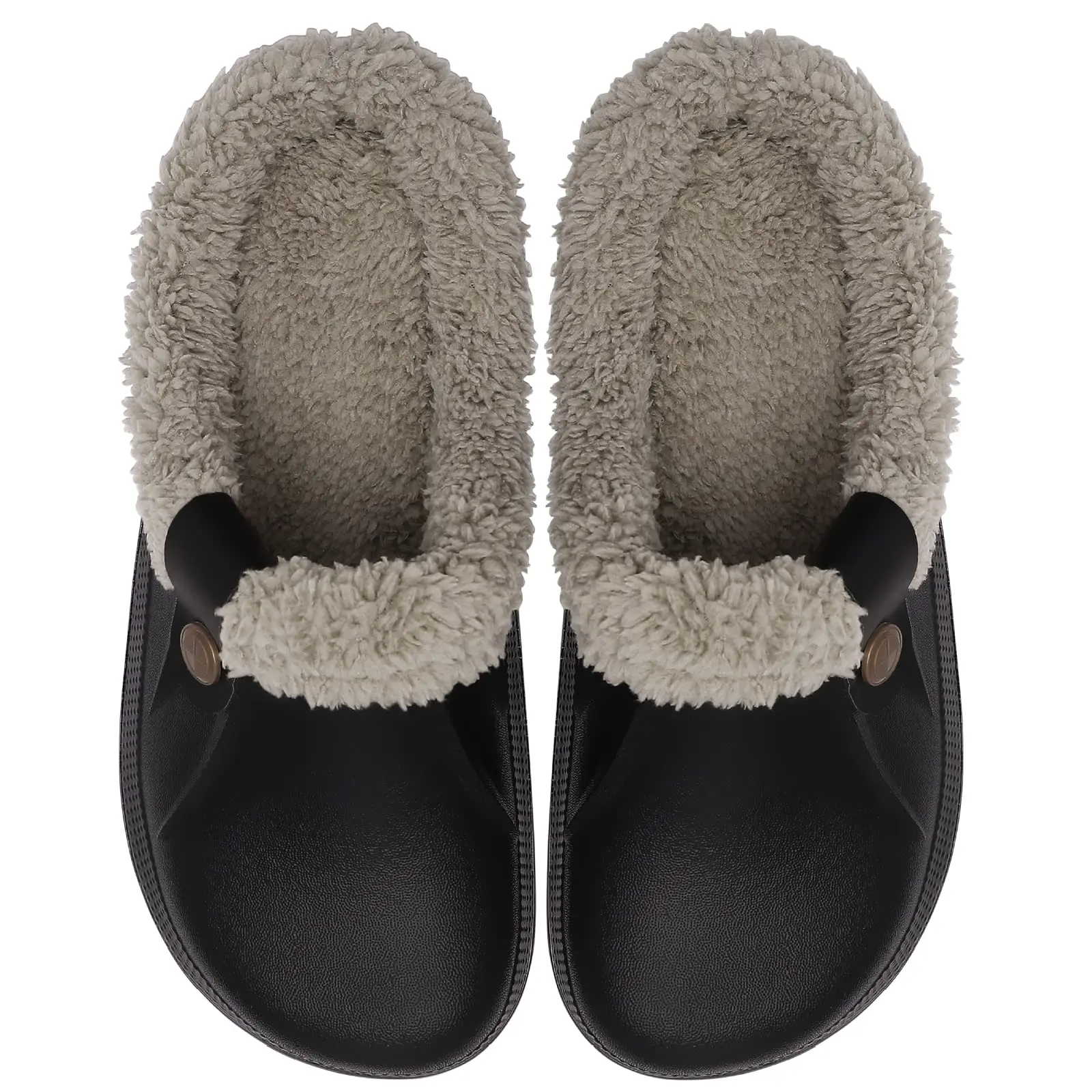 Comwarm Winter Colgs Slippers Men Waterproof Garden Shoes Home Fur Clogs Soft Plush Slippers Bedroom Fuzzy Shoes Indoor Outdoor 2