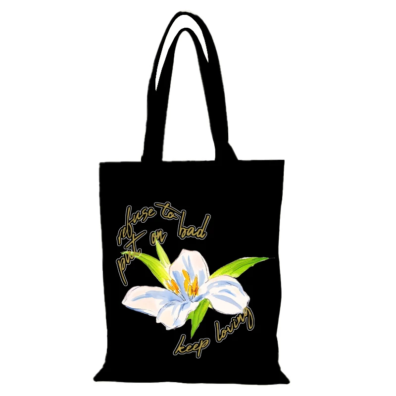 Personalisierte Tasche Mode Blumen Dame Taschen Falten Einkaufstasche Damen Handtasche Handtaschen Tote Eco Shopper Frau Strand Tuch die – Detail 9