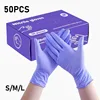 50 PCS Purple Disposable Nitrile Gloves Used for Furniture Cleaning Kitchen Dishwashing Pet Bathing Nail  Beauty Salon Baking 1