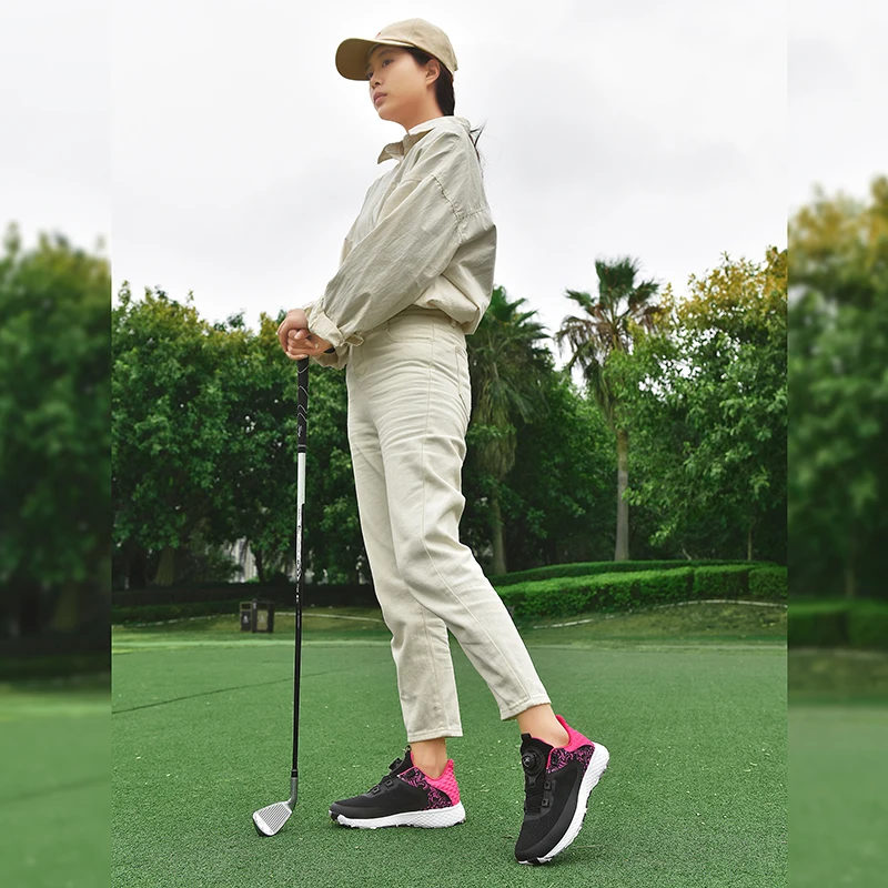 New Women's Mesh Breathable Golf Shoes Outdoor Fitness Comfortable Walking Golf Shoes Girls Fashion Lightweight Golf Shoes