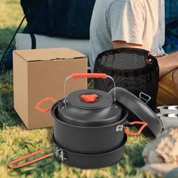 Camping Cooking Set Outdoor Lightweight Equipment Camping Cookware Kit For Traveling Trekking Hiking Supplies 4