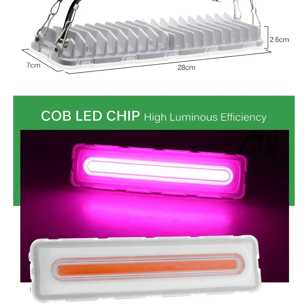 COB LED Grow Light, Full Spectrum 50W Plant Growing Light, Refugium Light Without Noise for Indoor Plants, Seeding, Veg , Flower