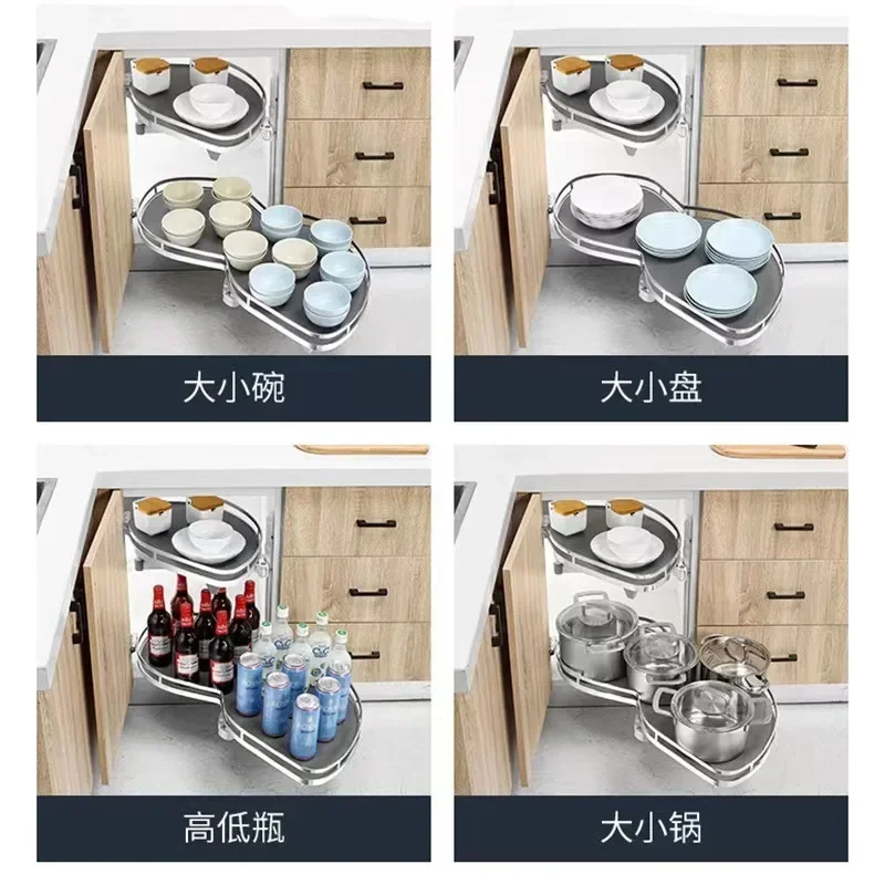 Basket kitchen cabinet double shelf large capacity storage multi-function