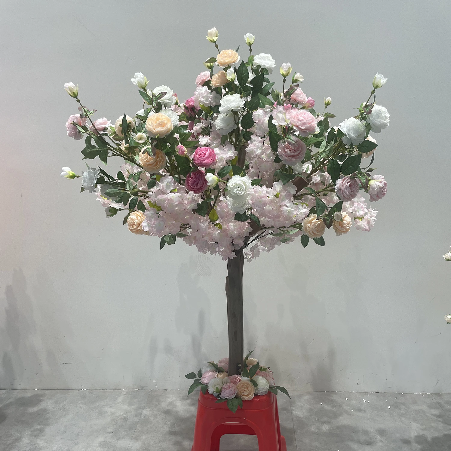 결혼식 테이블용 인공 미니 벚꽃 꽃 나무, 결혼식 나무 센터피스, 1.2m, 4ft