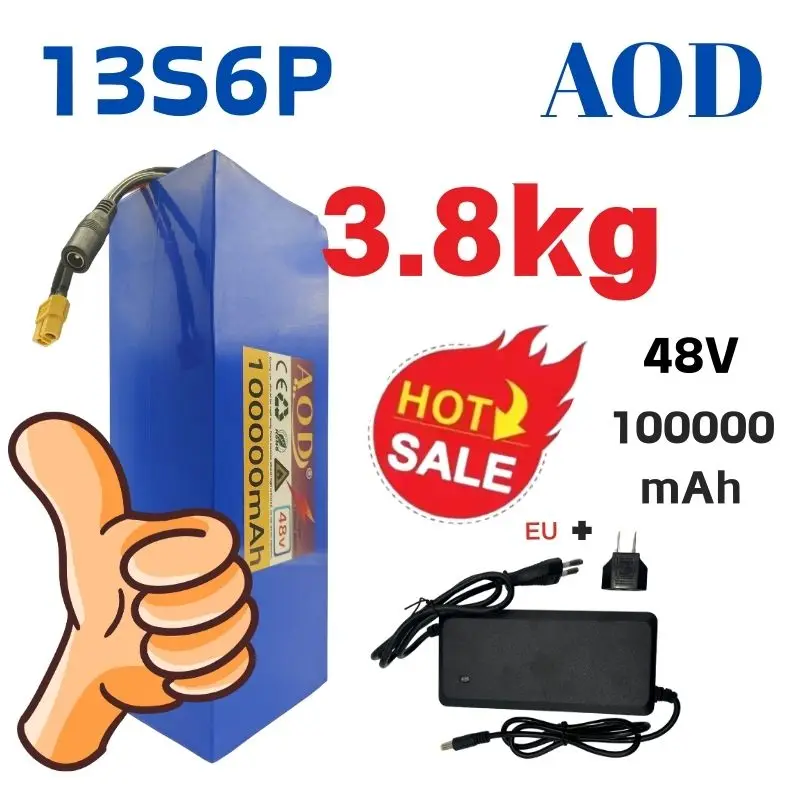48V 100Ah 13S6P Lithium Battery Pack 48v 100000mAh 2000W Citycoco Motorized Scooter Batteries Built in 50A BMS