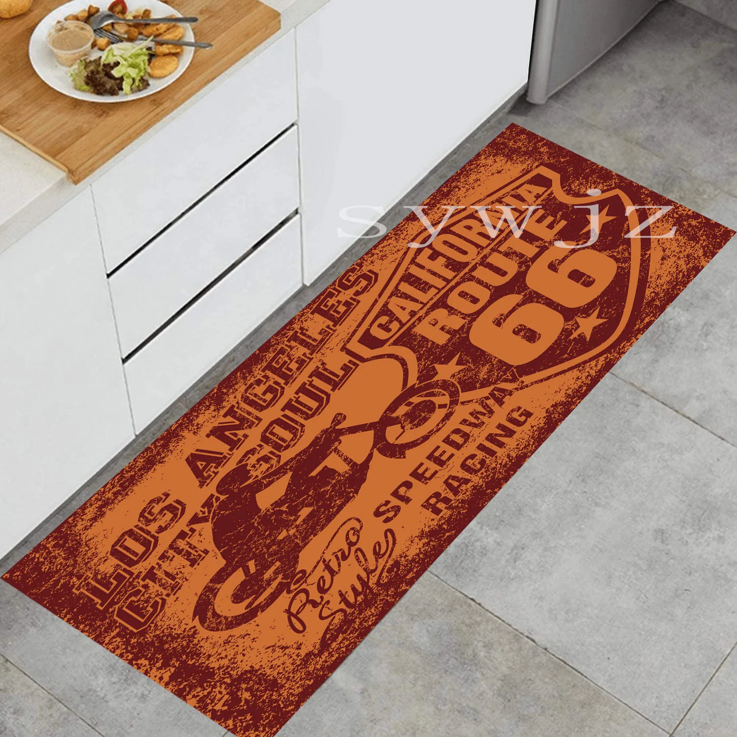 Route 66 Design Kitchen Floor Mat Entrance Doormat Home Decor Carpet Living Room Bedroom Rugs Anti-slip Bath Mat