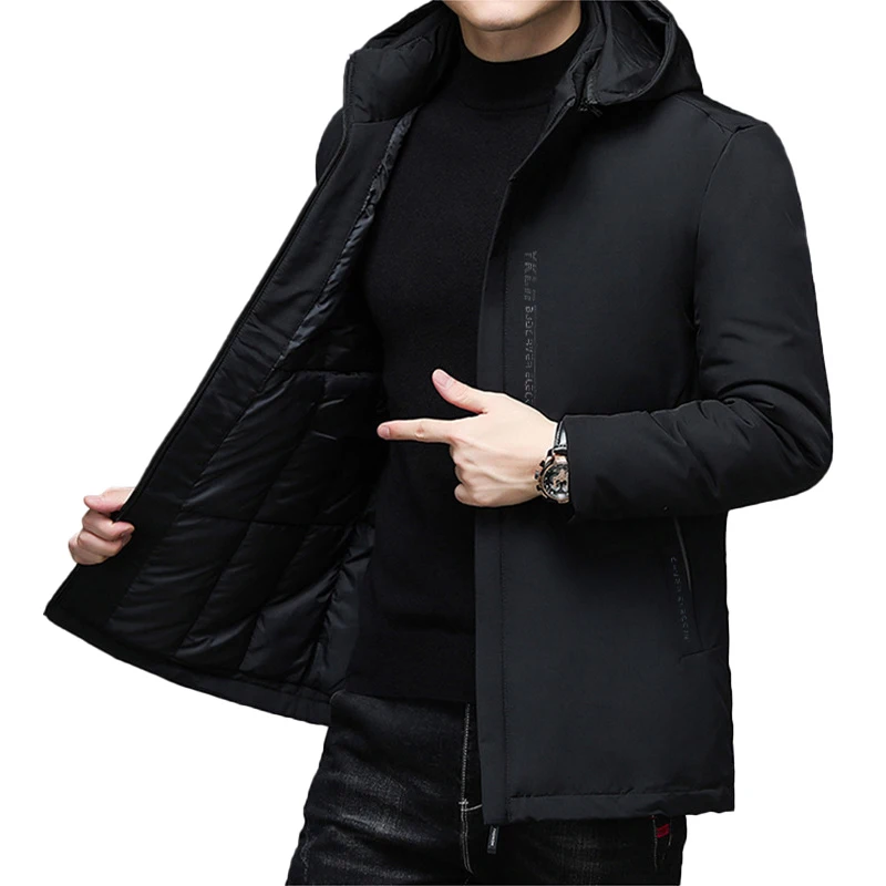 TREESOLO Mens Winter Warm Thick Parkas Plus Size Cotton Detachable Hat Jacket Men 5XL Outwear Pocket Men Classic Coat cotton jacket parka coat parkas coat