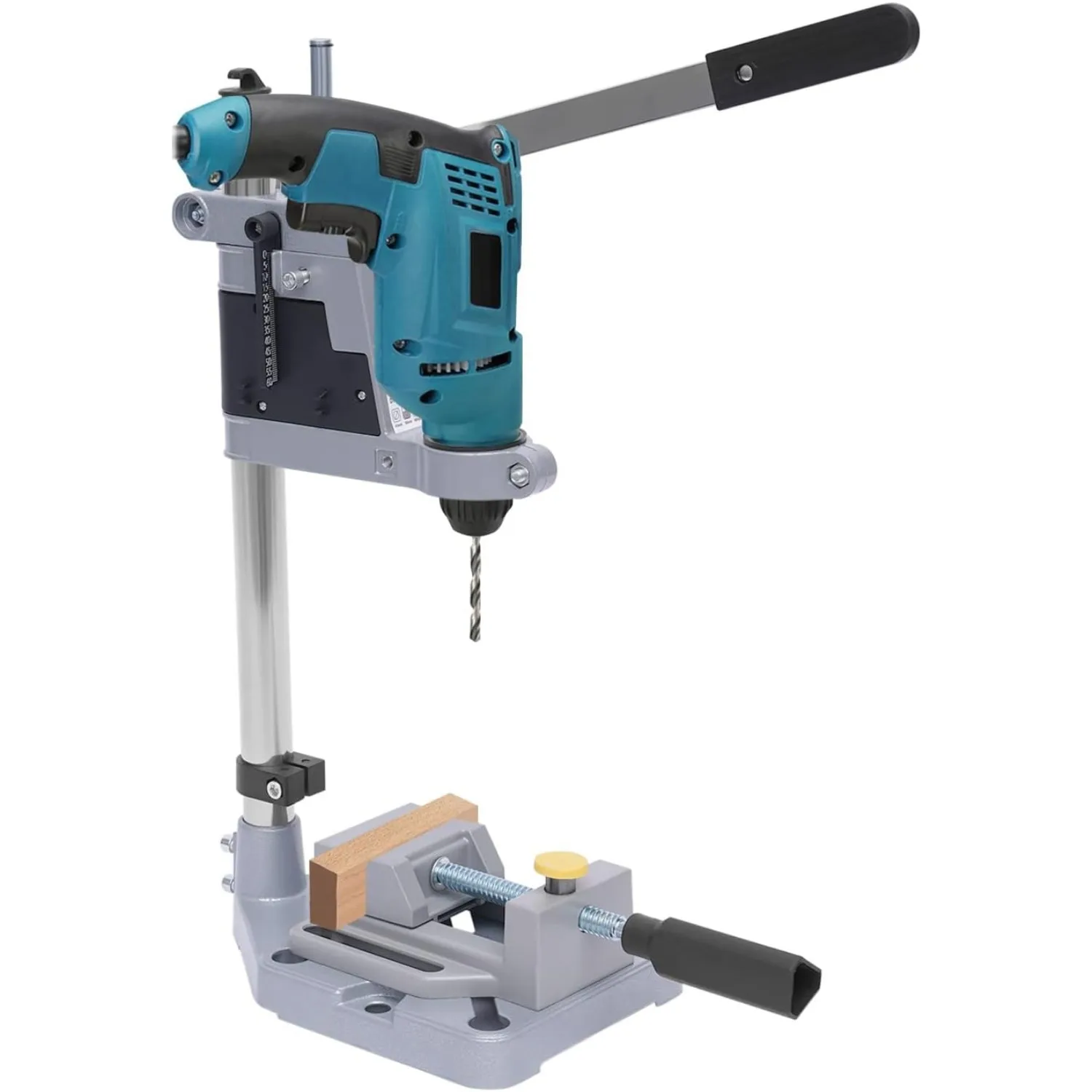 Floor Drill Press Adapter for Hand Drill, Portable Aluminium Alloy Universal Benchtop Drill Stand, Silver 5