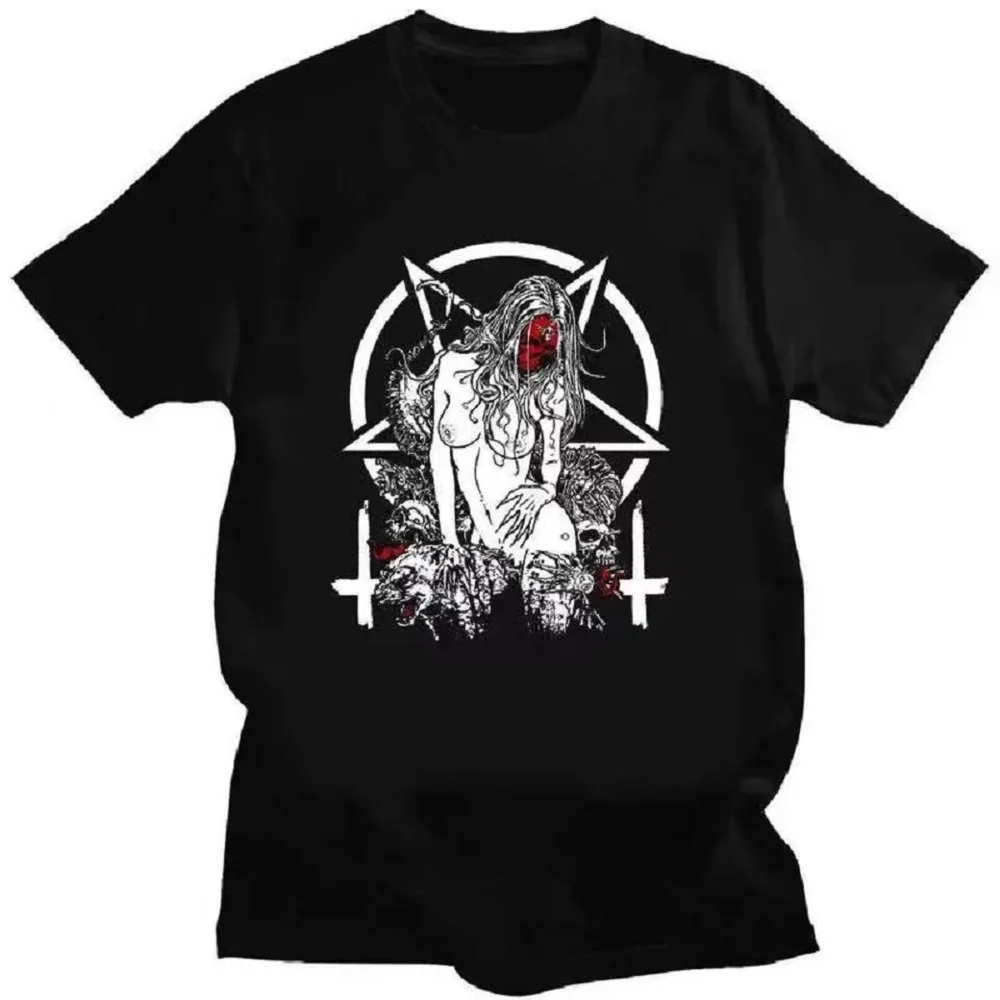 Satanic Nun Tattoos Unholy Tricou Bărbați Sexy T Vară Confort Funny Tricou Imprimare Creativitate Noutate Bărbați mânecă scurtă_voghion.com