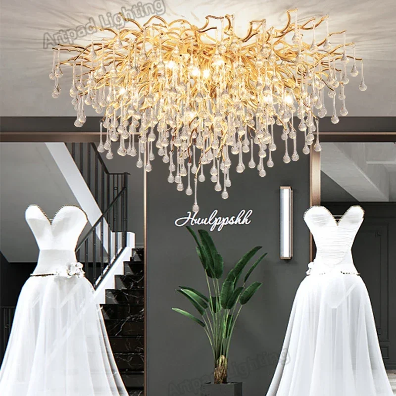 Modern Branch Crystal Chandeliers Gold Luxury Lighting Chandelier for Bedroom Dining Living Room Kitchen Light led chandelier,ceiling chandelier,art lighting fixtures