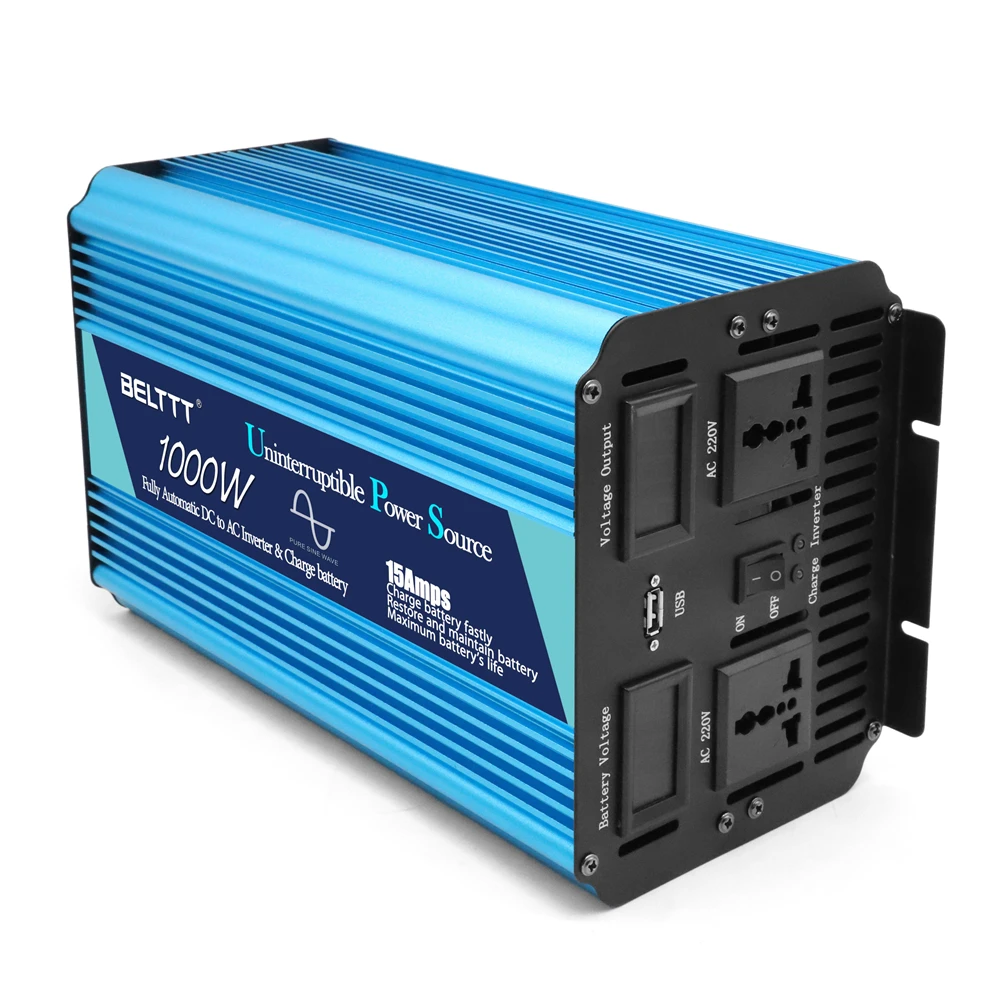 3000W Pure Sine Wave Inverter Built-in UPS 15A 25A Charge Controller 2000W DC 12V 24V TO AC 220V 50HZ 60HZ charger Home car Use
