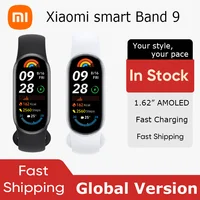 Global Version Xiaomi Smart Band 9 1.62'' AMOLED Ultra Long Battery 21 Days Miband Smart Band with Latest Crystal Bracelet 1