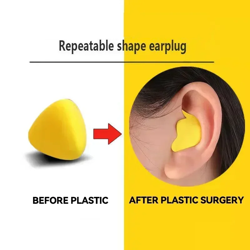 60pcs/set Moldable Shaped PU Anti-noise Ear Plugs Noise Reduction Sleeping Guard Soft Anti-Snoring Health Care Sleep Aid Earplug