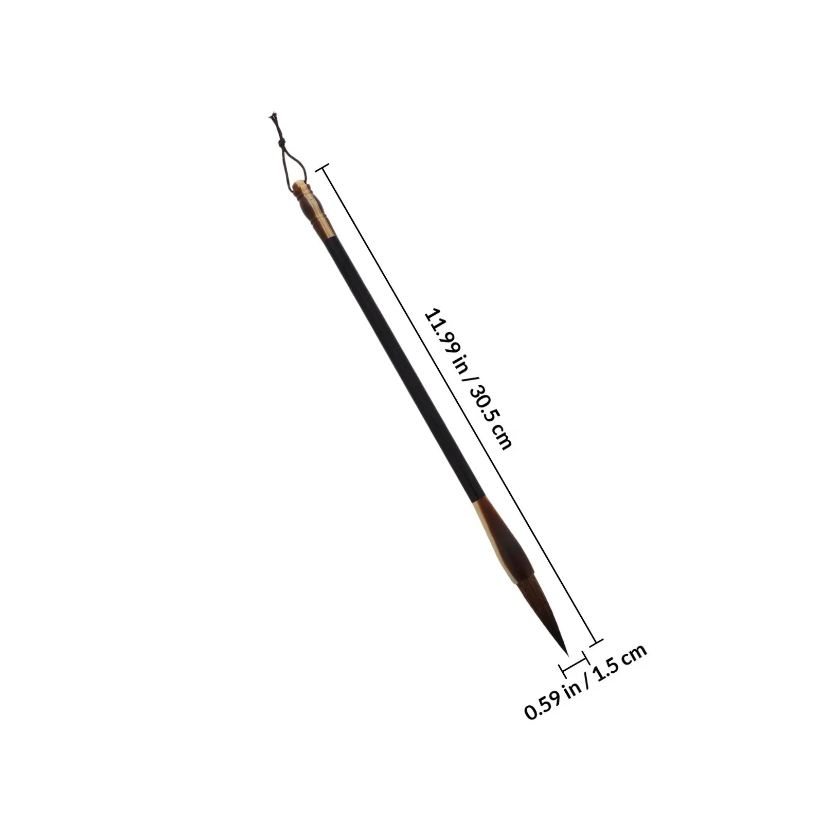 초보자를 위한 중국 서예 붓, 중간 크기, 회색 꼬리, 마노 나무 손잡이, 물소 귀와 너구리 꼬리 디자인, 수미 붓 그림용
