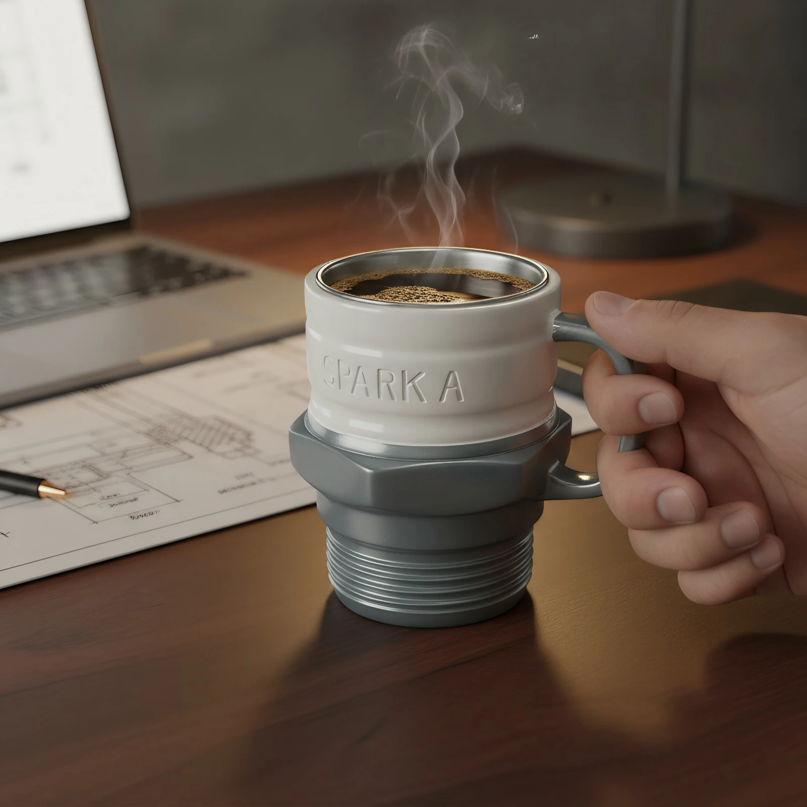 Spark Plug Coffee Mug Industrial Coffee Cup Mechanics & Gearheads Personalized Coffee Mug Unique Auto Gift for Man Birthday Gift