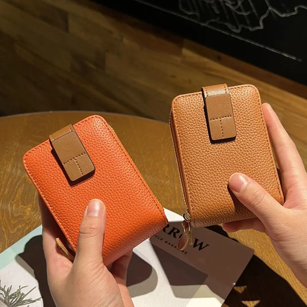 

10 Card Slots Leather Coin Purse Wallet Business Card Zipper ID Credit Card Holder Short Money Bag Driver's License Case