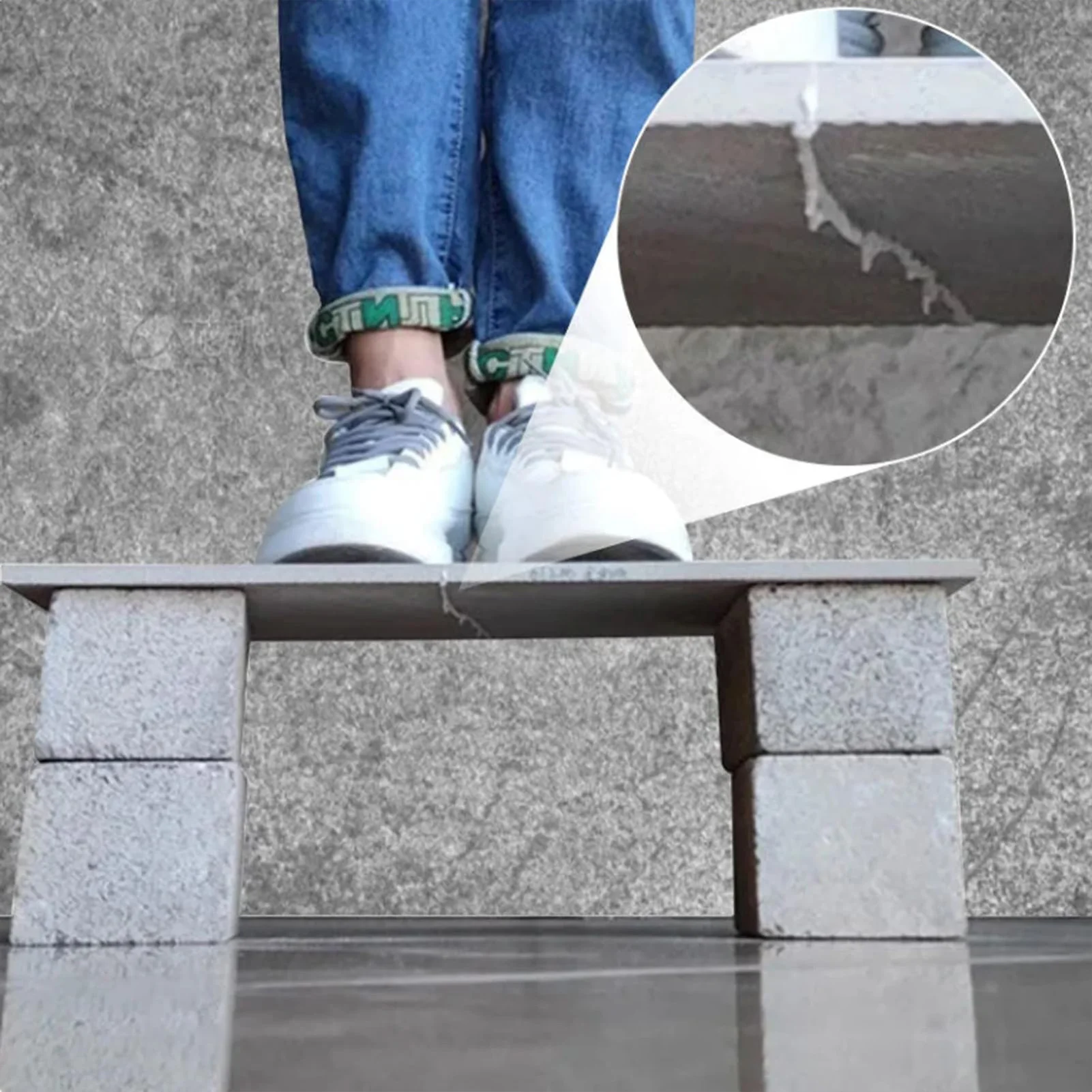 Slab Concrete Crack Repair Paste Seamless Color Match Quick-Drying Formula Versatile Tool for Home Improvement