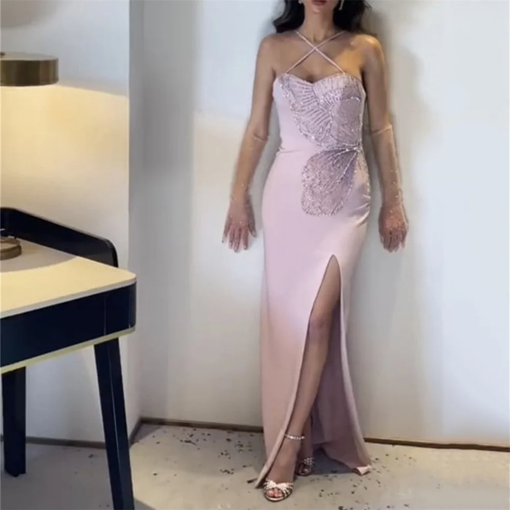 

MINGLAN Pleat Elegant Sweetheart Sleeveless Evening Dress For Party Woman Summer Style Elegant Fashion Formal Prom Gown New