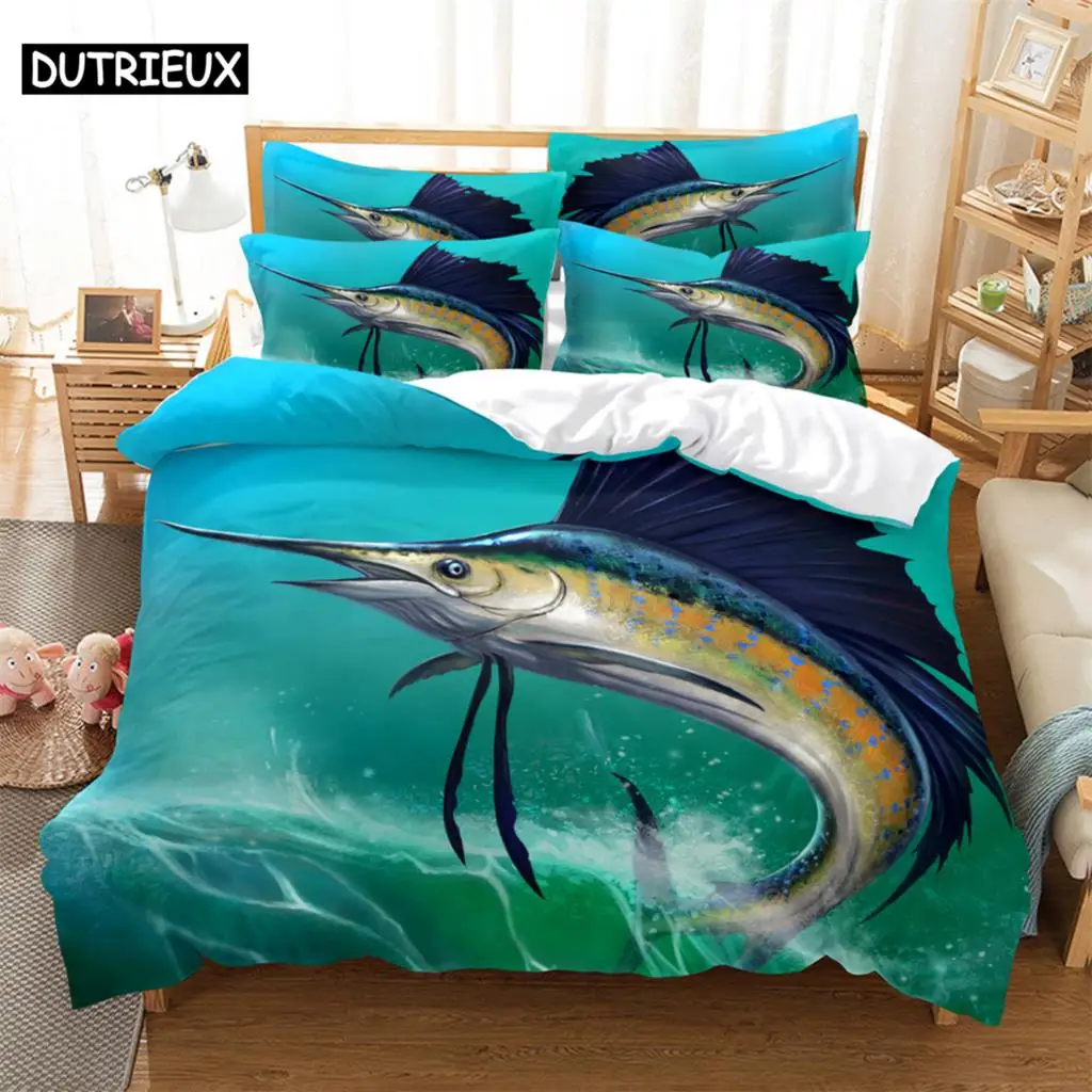 

3D Fish Bedding Set Queen Bedding Home Textiles Set Bedclothes Santa Duvet Cover Set Juego De Cama duvet cover set