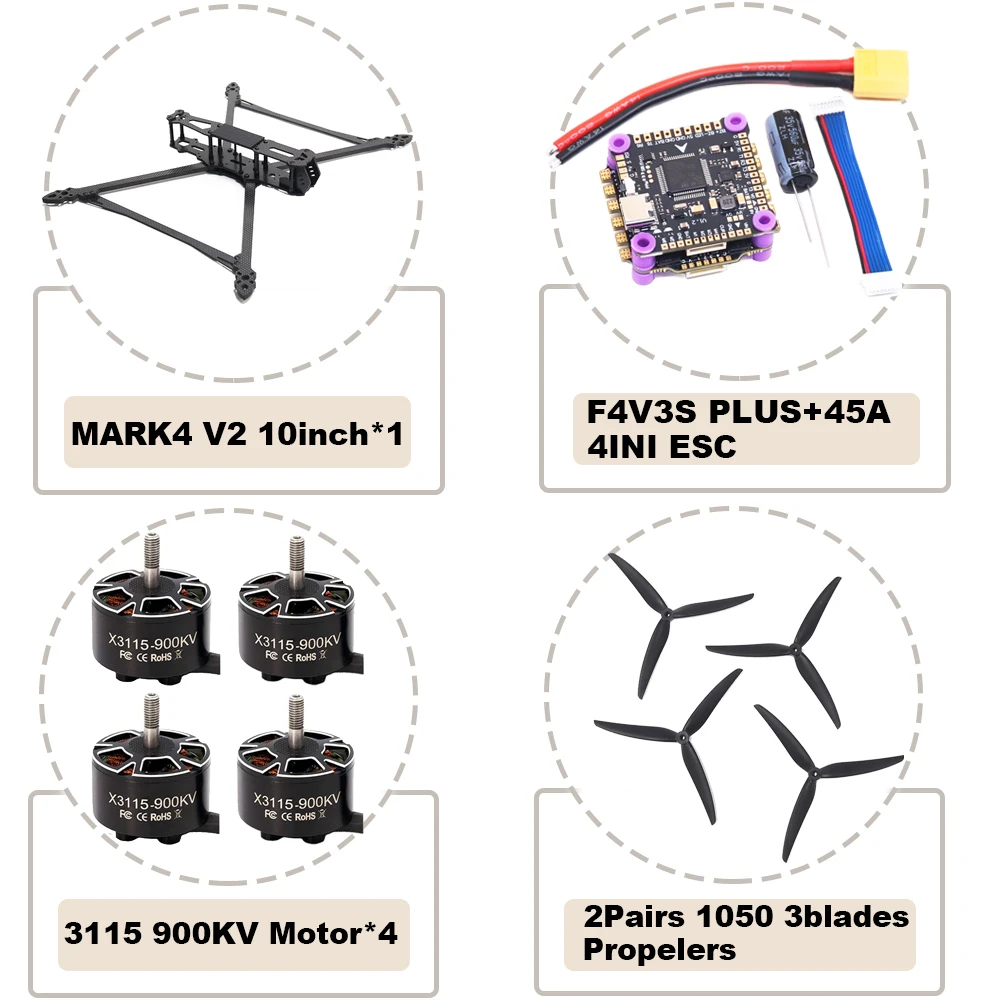 ตัวเลือกสินค้า ชุดควบคุมโดรน FPV คาร์บอนไฟเบอร์ สำหรับบิน Freestyle