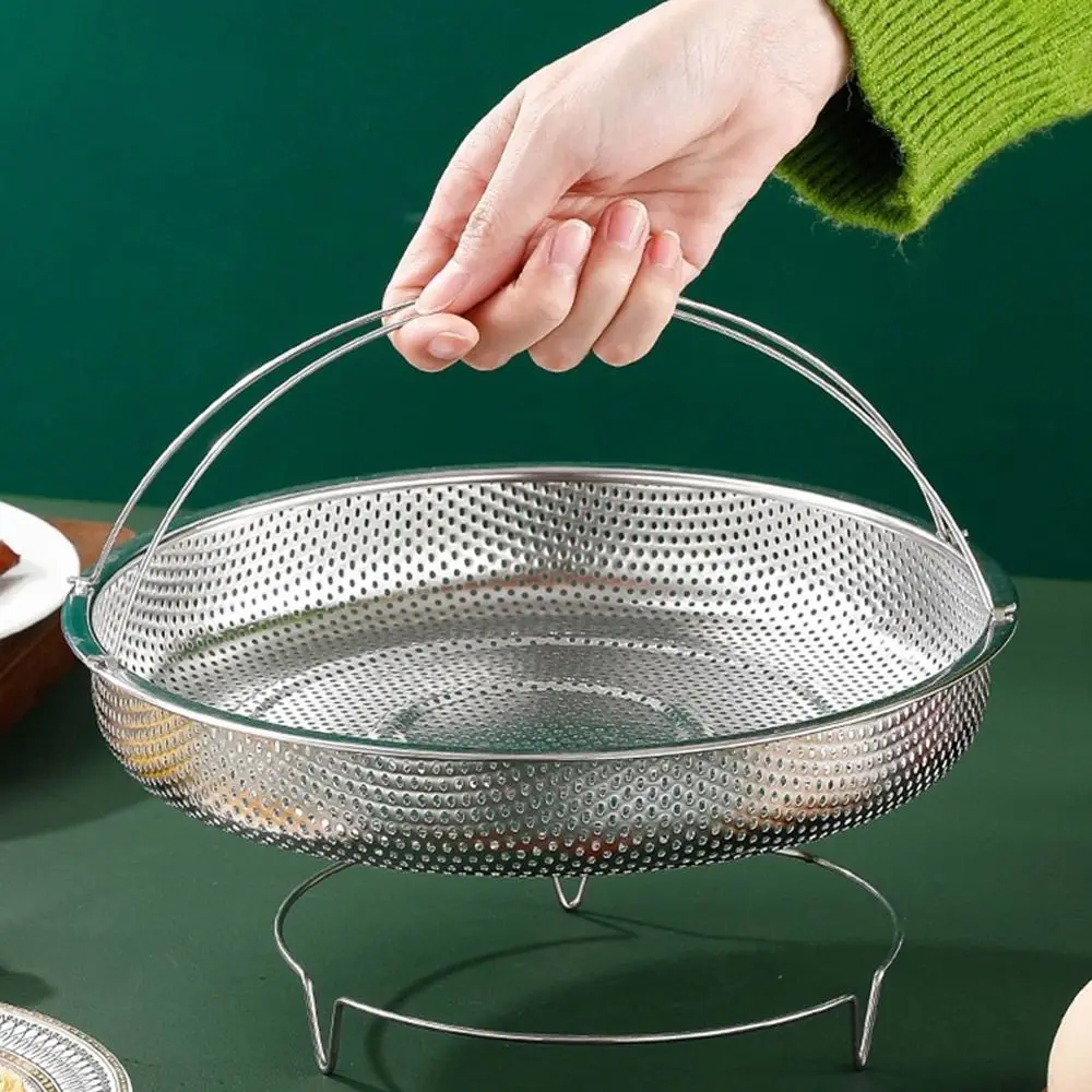 Steamer rack,steamer basket Steamer Shelf Food Steamer Basket Cooking Utensils Stainless Steel Pressure Cooker Basket Handle Pot Steaming