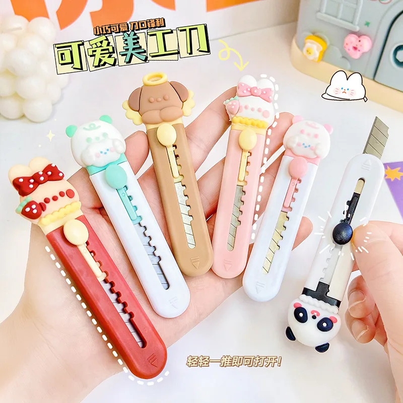 Cute Girly Cartoon Alloy Mini Portable Utility Knife Cutter Letter Envelope Opener Mail Knife box cutter utility knife cutting knife art knife box opener for School Office Supplies 1 PCS