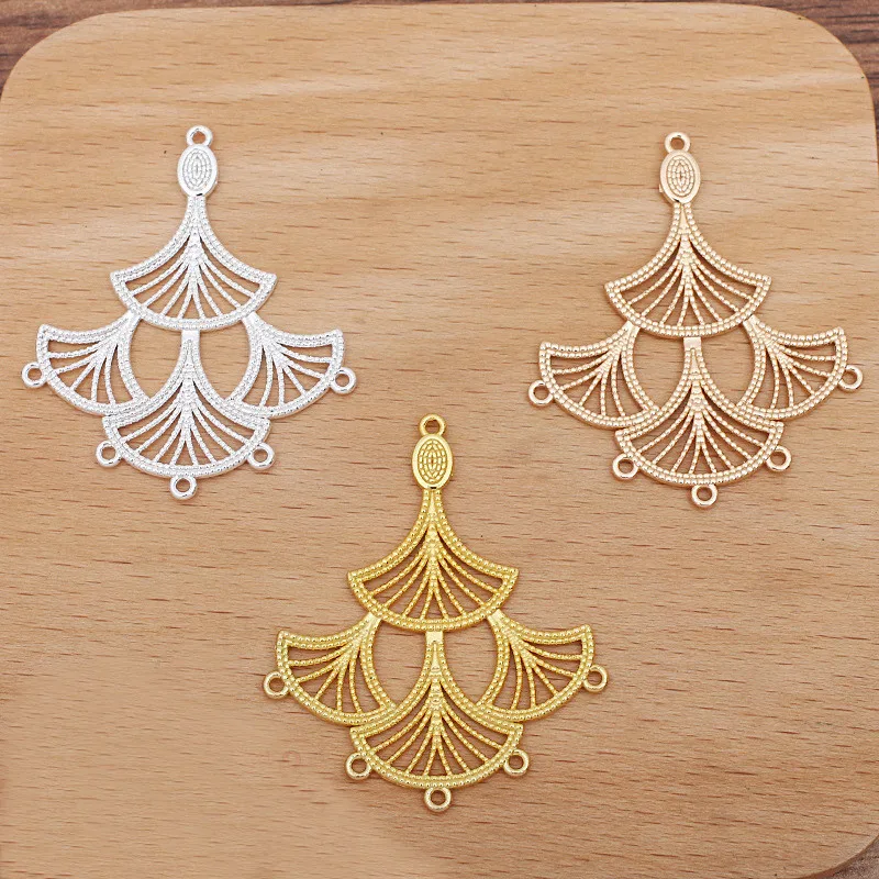 

100 PCS Retro Accessories Metal Alloy Accessories Multihole Fan Connector Pendant Diy Ornaments