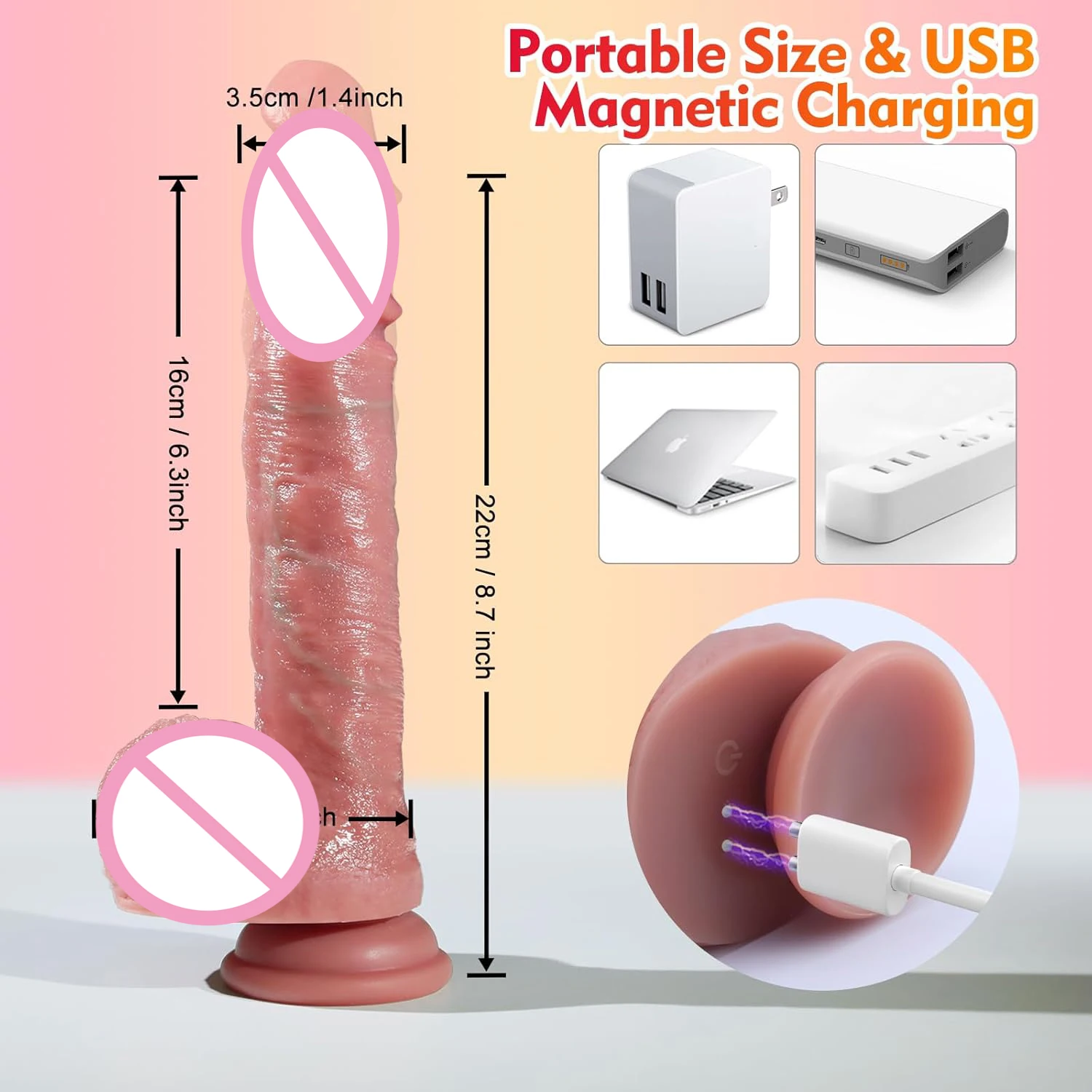 8.66 "electric thrust Dildo vibrator sex toy G-spot adult toy with strong suction cup suitable for female anal Moonuo sex toys