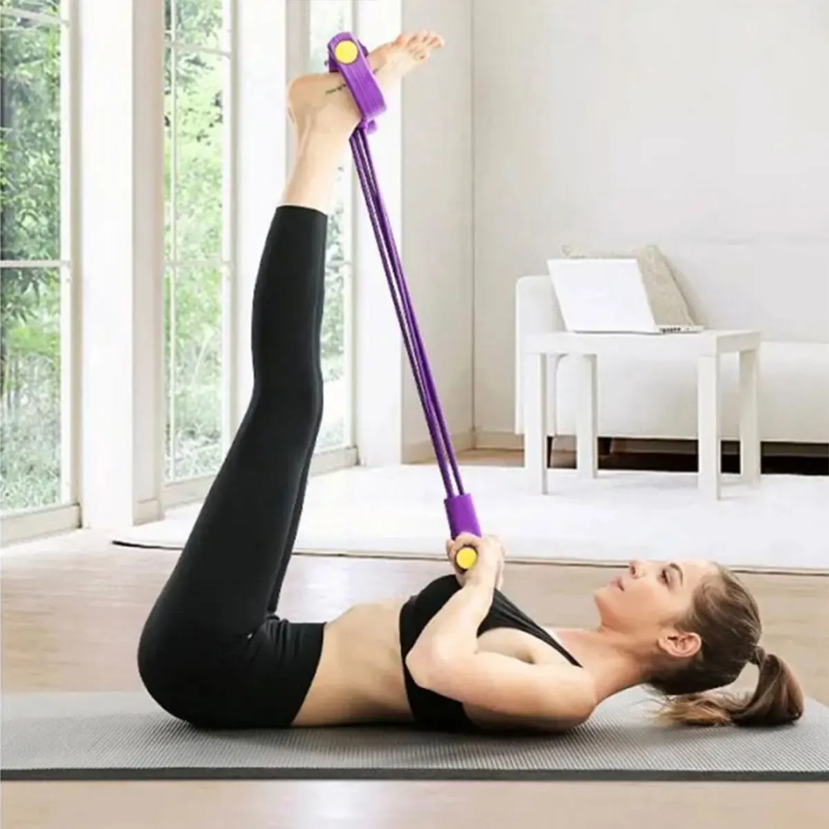 Pedal Puller Sit Up Assist Tension Belt Leg Beautizer Home Use Foot Pulling Rope